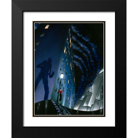 The Shadow Black Modern Wood Framed Art Print with Double Matting by Hoppe, Robert