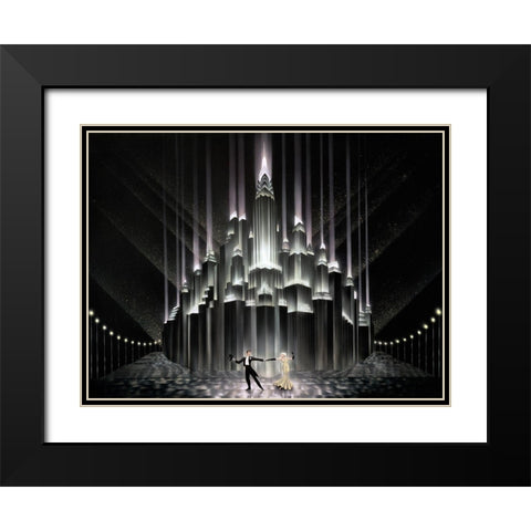 Two for Tonight Black Modern Wood Framed Art Print with Double Matting by Hoppe, Robert