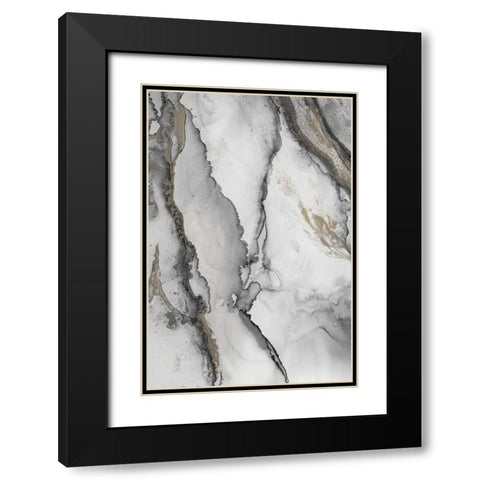 Abstract Ink Fantasy I Black Modern Wood Framed Art Print with Double Matting by Haase, Andrea