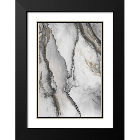 Abstract Ink Fantasy I Black Modern Wood Framed Art Print with Double Matting by Haase, Andrea