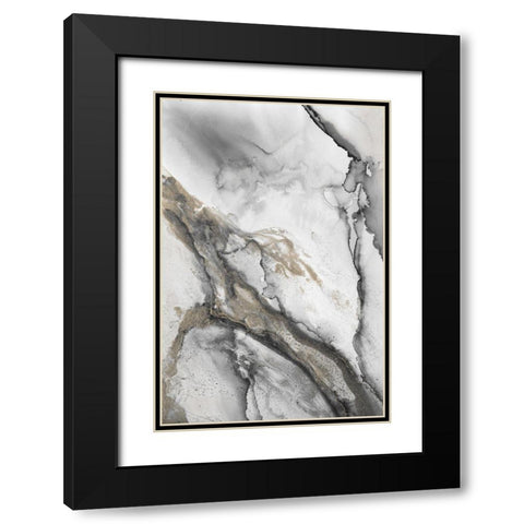 Abstract Ink Fantasy II Black Modern Wood Framed Art Print with Double Matting by Haase, Andrea