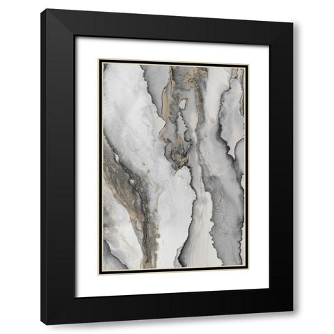 Abstract Ink Fantasy III Black Modern Wood Framed Art Print with Double Matting by Haase, Andrea