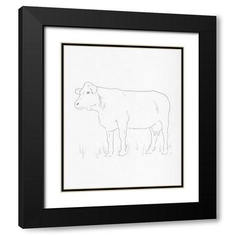 Limousin Cattle IV Black Modern Wood Framed Art Print with Double Matting by Green, Jacob