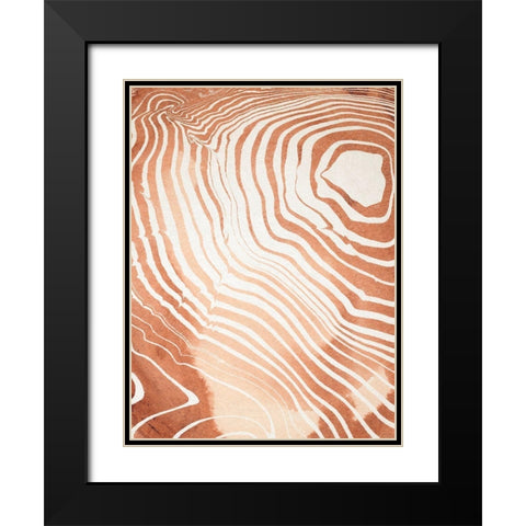 Wood Grain Suminagashi II Black Modern Wood Framed Art Print with Double Matting by Warren, Annie