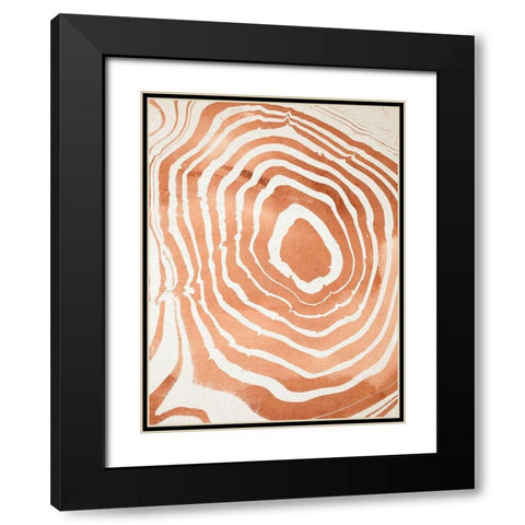 Wood Grain Suminagashi III Black Modern Wood Framed Art Print with Double Matting by Warren, Annie