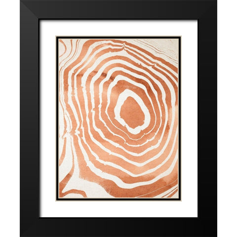 Wood Grain Suminagashi III Black Modern Wood Framed Art Print with Double Matting by Warren, Annie