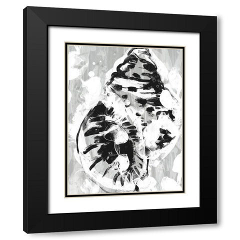 Ocean Inkblot IV Black Modern Wood Framed Art Print with Double Matting by Vess, June Erica