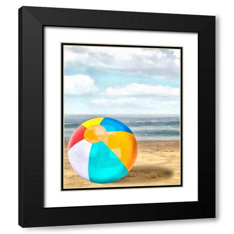 Beach Ball I Black Modern Wood Framed Art Print with Double Matting by Saunders, Alonzo