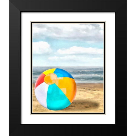 Beach Ball I Black Modern Wood Framed Art Print with Double Matting by Saunders, Alonzo