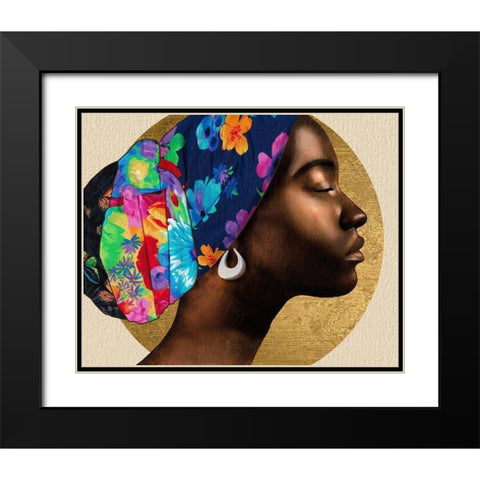 Golden Lady I Black Modern Wood Framed Art Print with Double Matting by Saunders, Alonzo