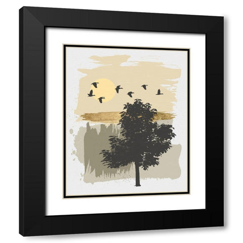Leaving Home Black Modern Wood Framed Art Print with Double Matting by Saunders, Alonzo
