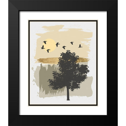 Leaving Home Black Modern Wood Framed Art Print with Double Matting by Saunders, Alonzo