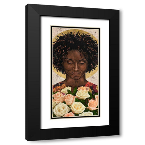Meditation I Black Modern Wood Framed Art Print with Double Matting by Saunders, Alonzo