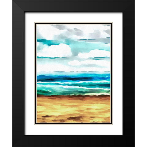 Summer Love II Black Modern Wood Framed Art Print with Double Matting by Saunders, Alonzo