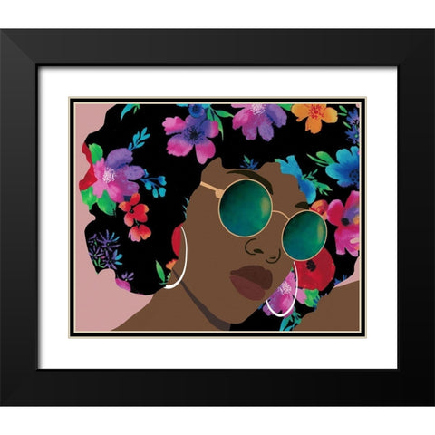 Butterfly Diva II Black Modern Wood Framed Art Print with Double Matting by Saunders, Alonzo