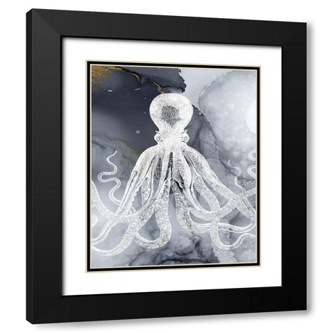 Octopus Ink I Black Modern Wood Framed Art Print with Double Matting by Zalewski, Christine