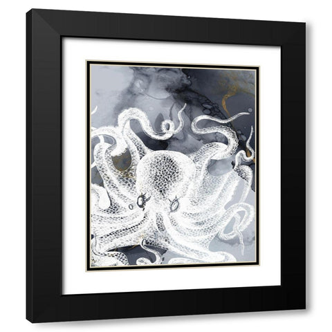 Octopus Ink II Black Modern Wood Framed Art Print with Double Matting by Zalewski, Christine
