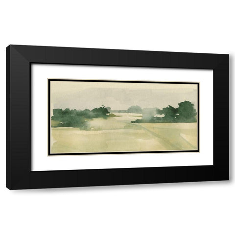 Watercolor Pasture I Black Modern Wood Framed Art Print with Double Matting by Caroline, Emma