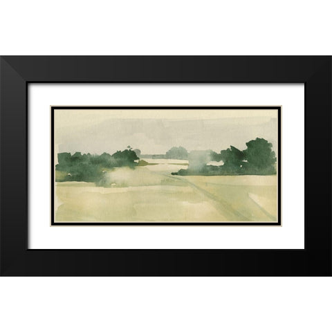 Watercolor Pasture I Black Modern Wood Framed Art Print with Double Matting by Caroline, Emma