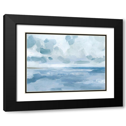 Calm Seascape I Black Modern Wood Framed Art Print with Double Matting by Barnes, Victoria