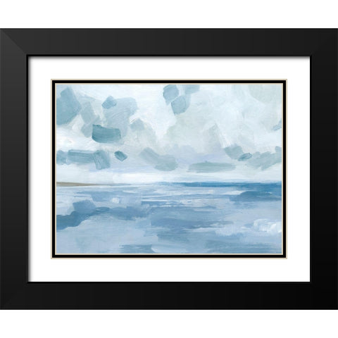 Calm Seascape I Black Modern Wood Framed Art Print with Double Matting by Barnes, Victoria