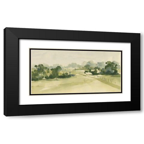 Verdant Pasture I Black Modern Wood Framed Art Print with Double Matting by Caroline, Emma