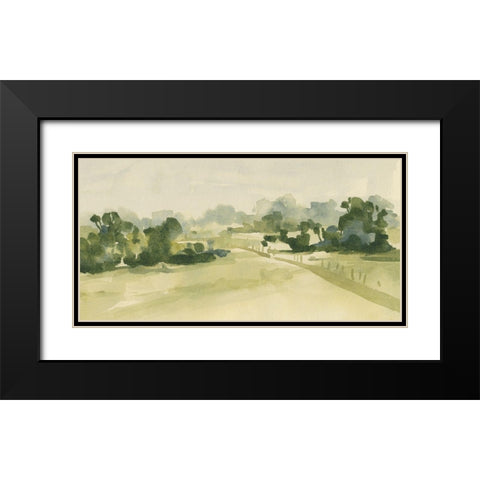 Verdant Pasture I Black Modern Wood Framed Art Print with Double Matting by Caroline, Emma