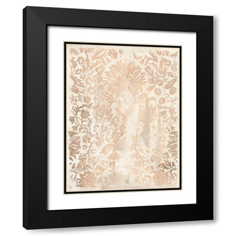 Walnut Damask IV Black Modern Wood Framed Art Print with Double Matting by Vess, June Erica