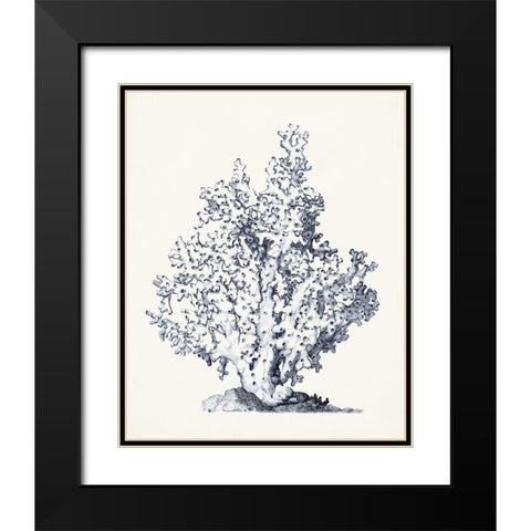 Blue Antique Coral I Black Modern Wood Framed Art Print with Double Matting by Vision Studio