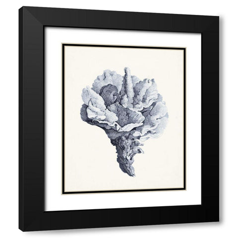 Blue Antique Coral III Black Modern Wood Framed Art Print with Double Matting by Vision Studio