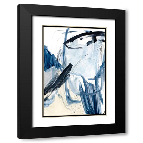 Indigo Swash I Black Modern Wood Framed Art Print with Double Matting by Barnes, Victoria