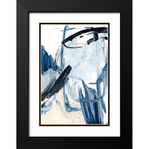 Indigo Swash I Black Modern Wood Framed Art Print with Double Matting by Barnes, Victoria