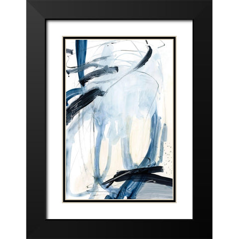 Indigo Swash II Black Modern Wood Framed Art Print with Double Matting by Barnes, Victoria