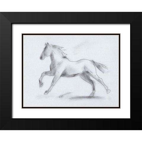Smoke Stallion II Black Modern Wood Framed Art Print with Double Matting by Green, Jacob