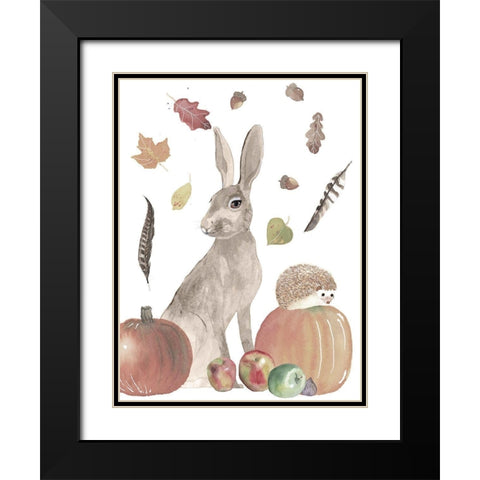 Cute Autumn Forest II Black Modern Wood Framed Art Print with Double Matting by Longley, Alicia