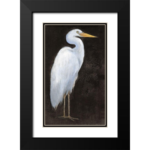 White Heron Portrait I Black Modern Wood Framed Art Print with Double Matting by OToole, Tim