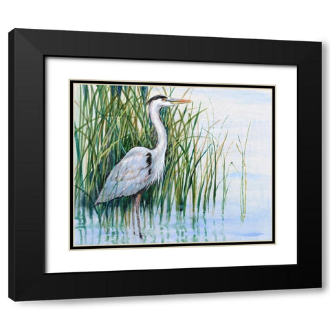 Heron in the Marsh I Black Modern Wood Framed Art Print with Double Matting by OToole, Tim