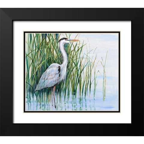 Heron in the Marsh I Black Modern Wood Framed Art Print with Double Matting by OToole, Tim