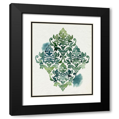 Algae and Azule Motif I Black Modern Wood Framed Art Print with Double Matting by Popp, Grace