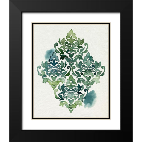 Algae and Azule Motif I Black Modern Wood Framed Art Print with Double Matting by Popp, Grace