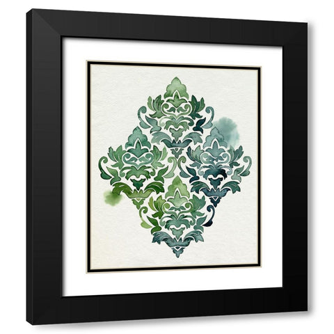 Algae and Azule Motif II Black Modern Wood Framed Art Print with Double Matting by Popp, Grace