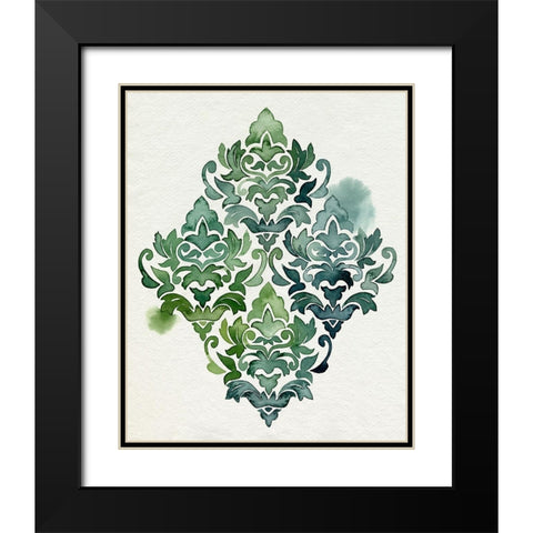 Algae and Azule Motif II Black Modern Wood Framed Art Print with Double Matting by Popp, Grace