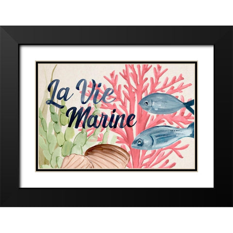 Pastel Mer I Black Modern Wood Framed Art Print with Double Matting by Warren, Annie