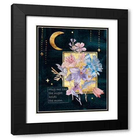 Moonlight Flowers III Black Modern Wood Framed Art Print with Double Matting by Wang, Melissa