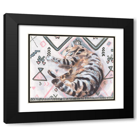 Little Sleepy Head II Black Modern Wood Framed Art Print with Double Matting by Wang, Melissa