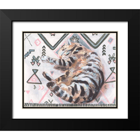 Little Sleepy Head II Black Modern Wood Framed Art Print with Double Matting by Wang, Melissa