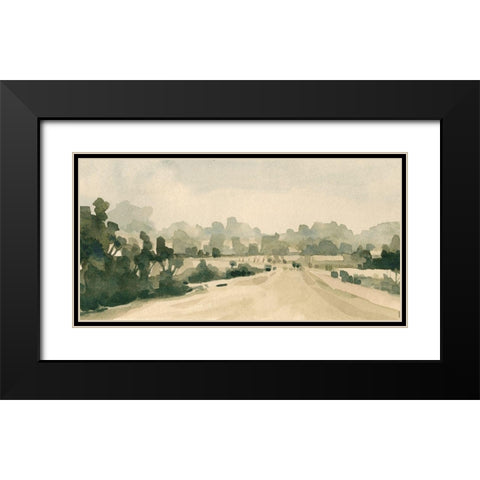 Rural Roads I Black Modern Wood Framed Art Print with Double Matting by Caroline, Emma