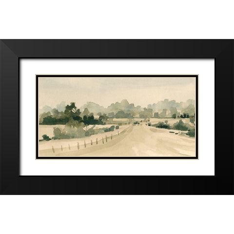 Rural Roads II Black Modern Wood Framed Art Print with Double Matting by Caroline, Emma