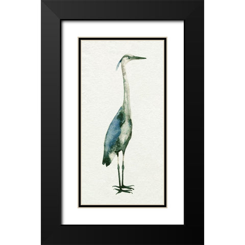 Deep Blue Heron I Black Modern Wood Framed Art Print with Double Matting by Caroline, Emma