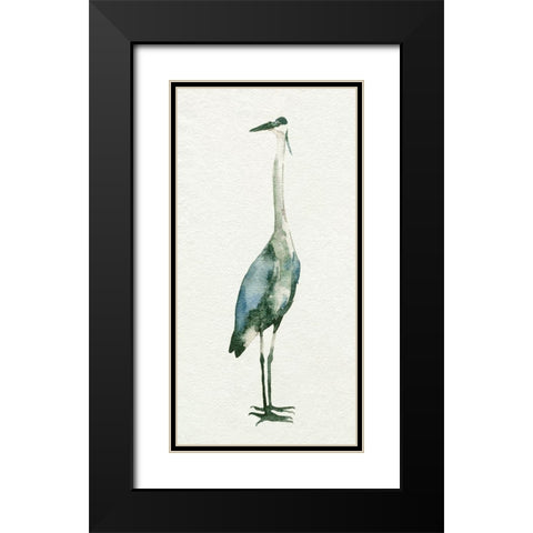 Deep Blue Heron II Black Modern Wood Framed Art Print with Double Matting by Caroline, Emma